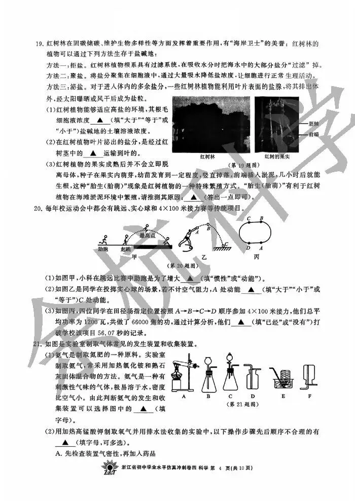 【中考模拟】2026年4月浙共体仿真冲刺卷四(附答案) 第9张