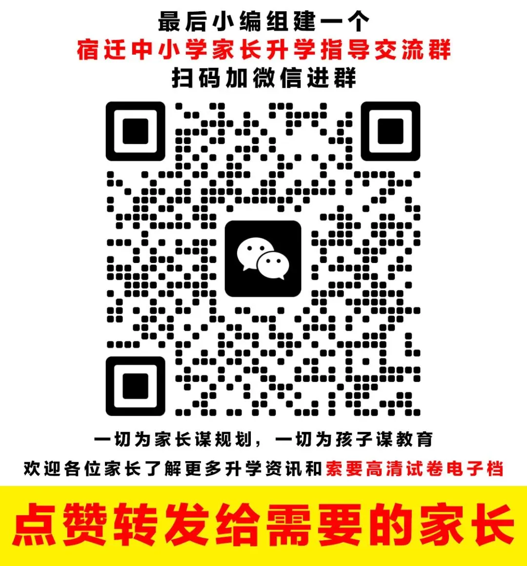 宿迁家长速囤!小升初分班考试真题全整理+3至9年级月考/期中/期末免费领! 第13张