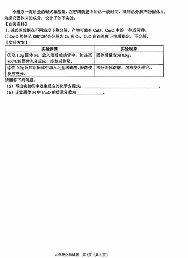 【初中化学】2026年中考模拟考试化学试题6 第11张