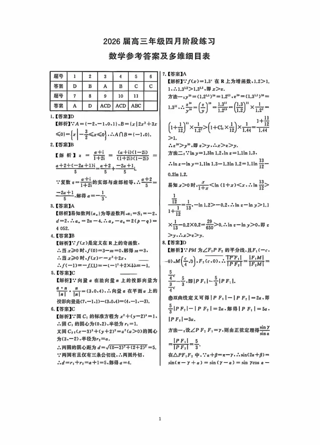 2026高三T8二次联考数学试卷及答案解析 第5张