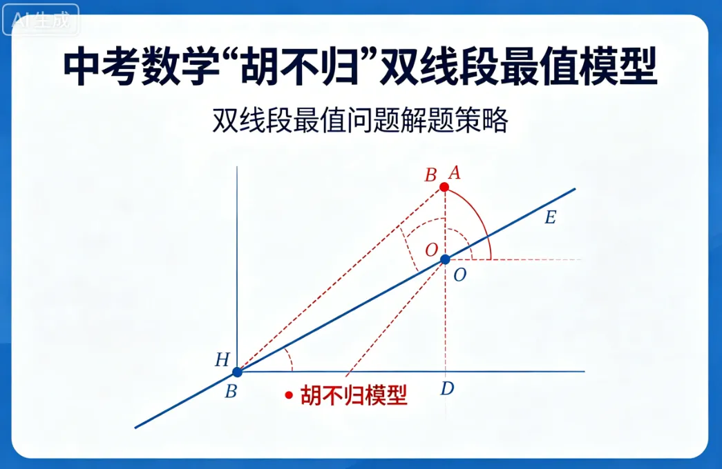 中考数学 “胡不归” 杀疯了!双线段最值模型,一篇吃透不丢分 第1张