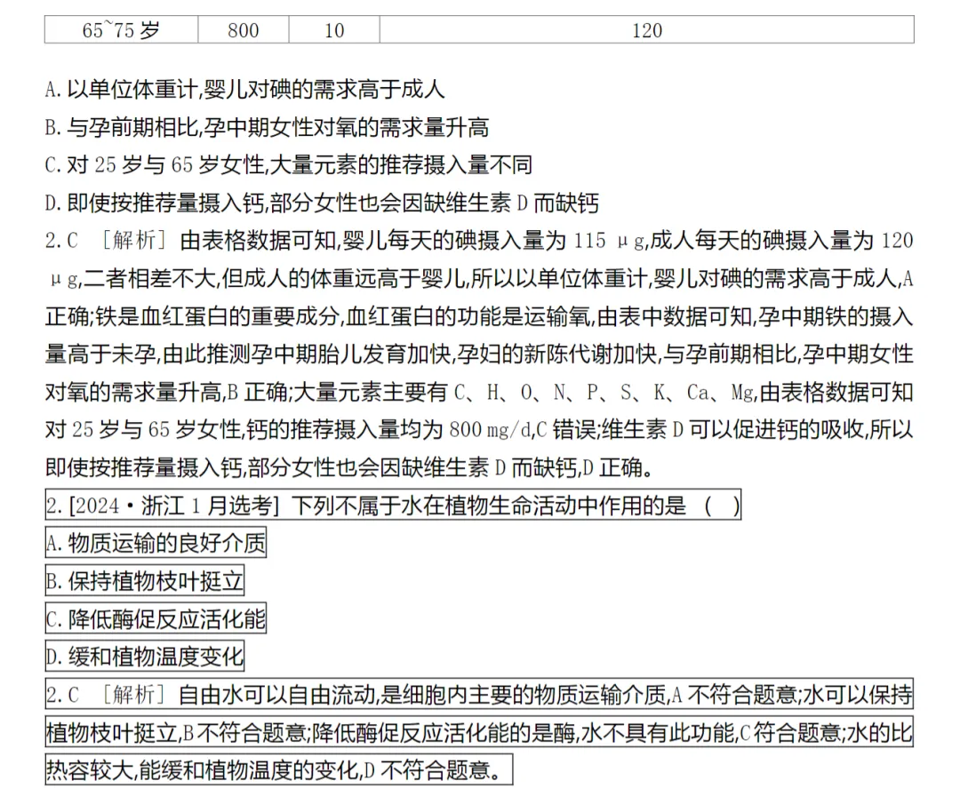 [生物]2024年高考真题分类(含解析)(5份文档) 第4张