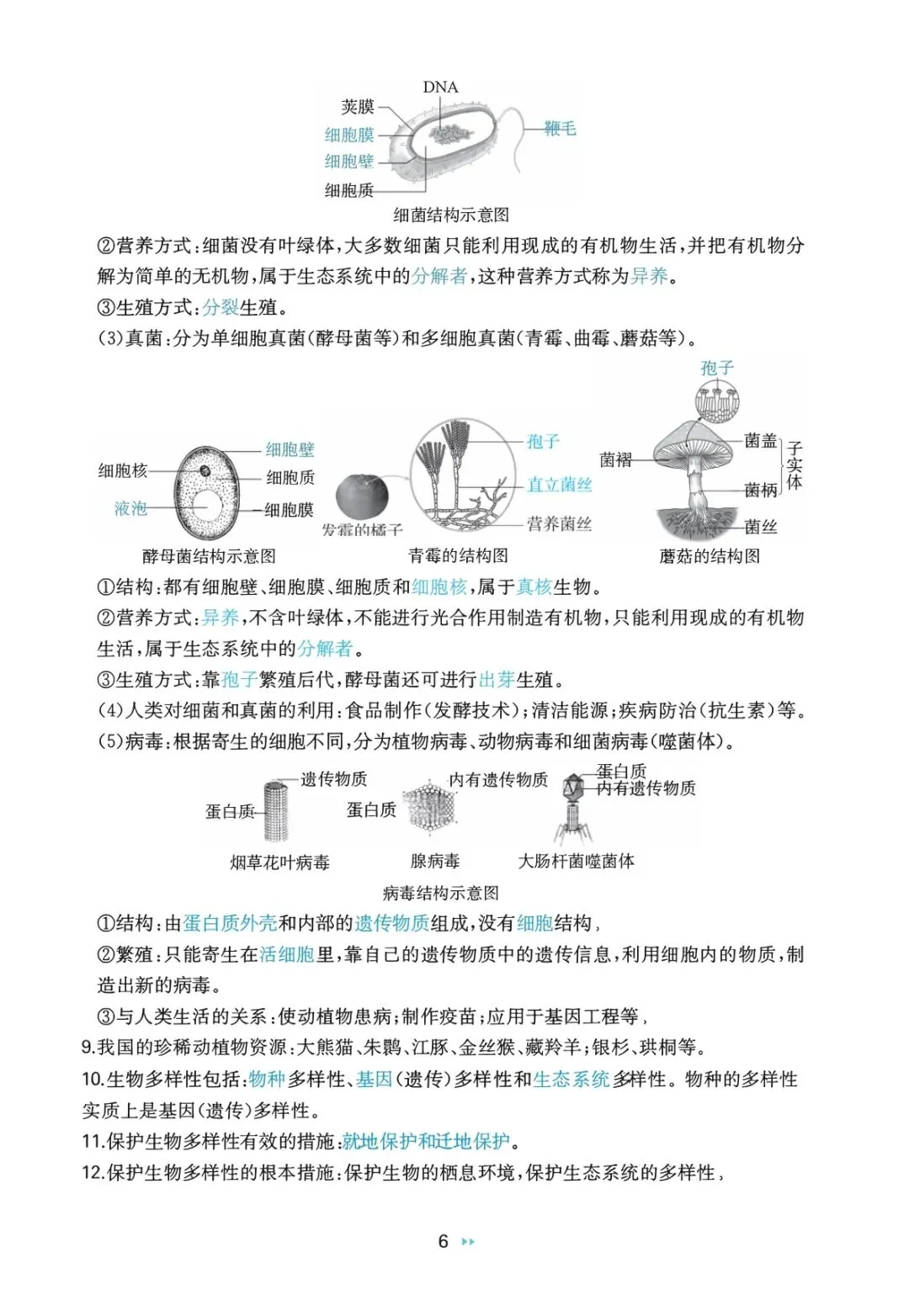 中考生物复习 | 考前重要知识点总结 第6张