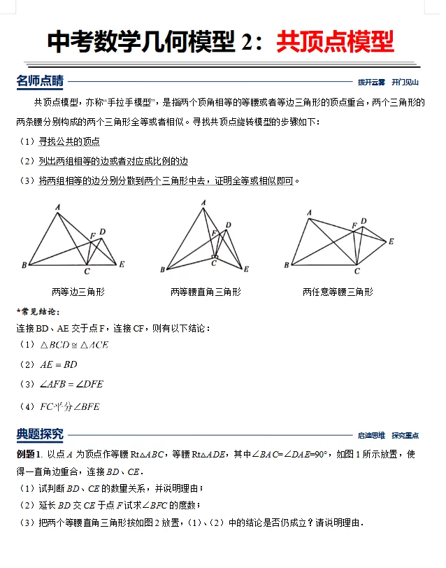 2026《中考数学压轴●几何模型专题12讲》(word版带解析)(200页)名师点睛+典例探究+ 达标检测 冲刺学霸必刷! 第2张