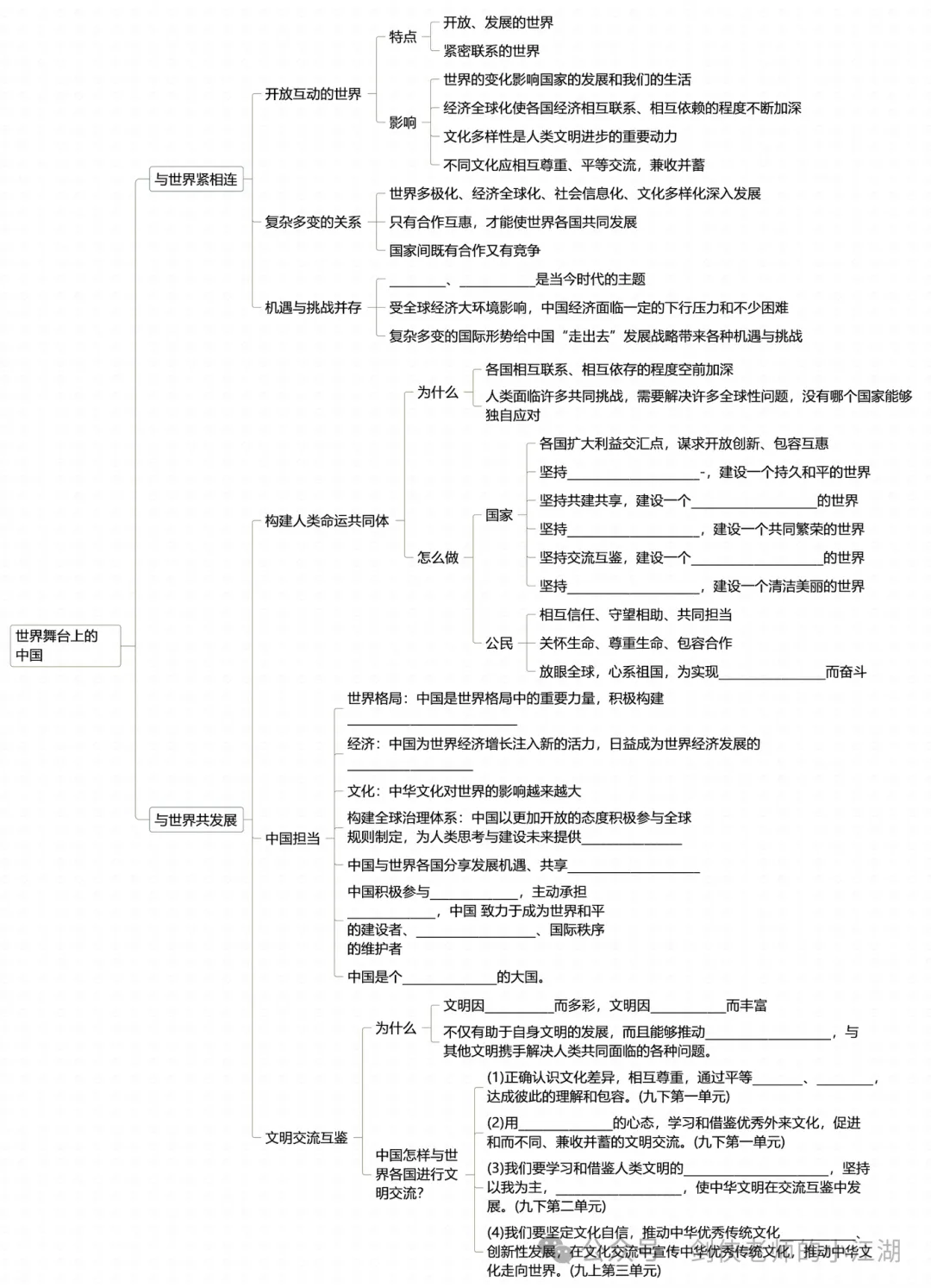 决胜2026中考,基础知识夯实一如既往的关键——七八九三个年级基础知识思维导图完整版来啦(挖空+答案+整合集训版) 第28张