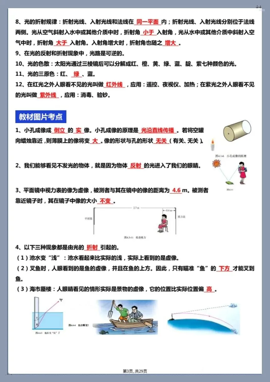 26新中考物理复习核心知识点+教材图片考点梳理(空白版+答案版)【电子版可打印!】 第11张