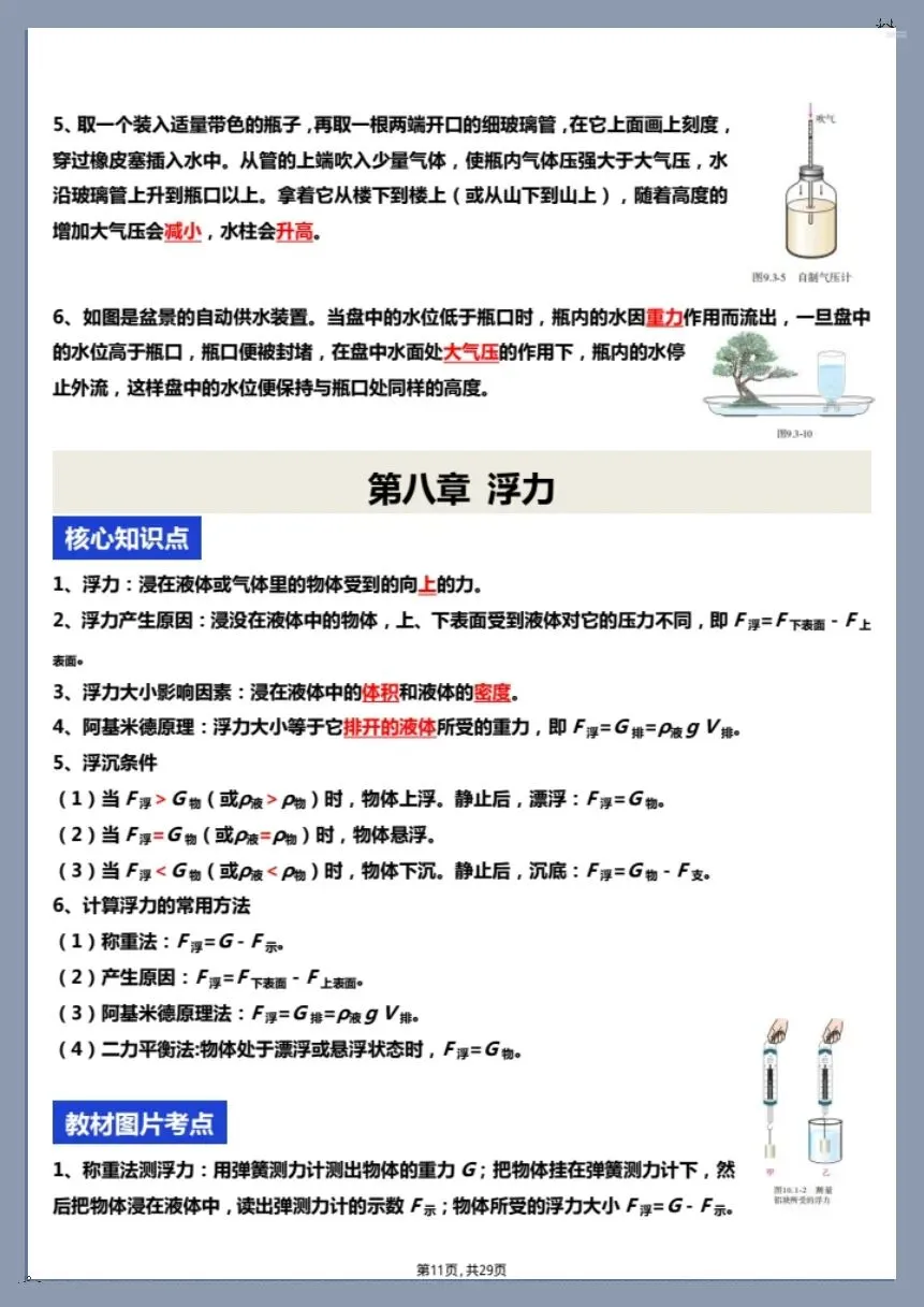 26新中考物理复习核心知识点+教材图片考点梳理(空白版+答案版)【电子版可打印!】 第15张