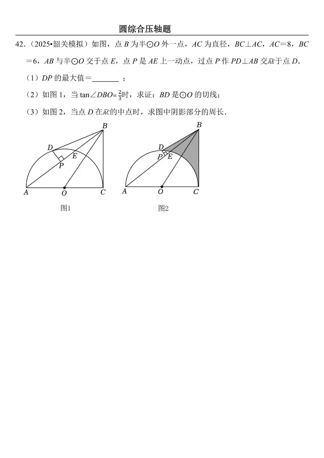 【中考数学】圆综合压轴题最后一套(定心60题) 第42张