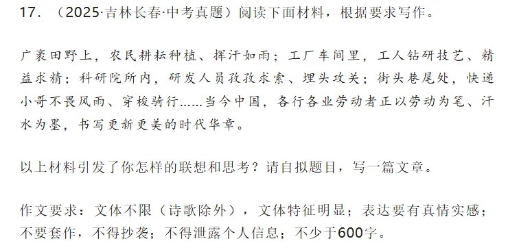 中考复习——2025中考作文真题汇编 第14张