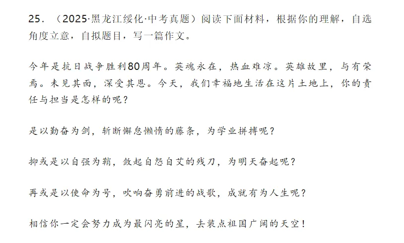 中考复习——2025中考作文真题汇编 第21张