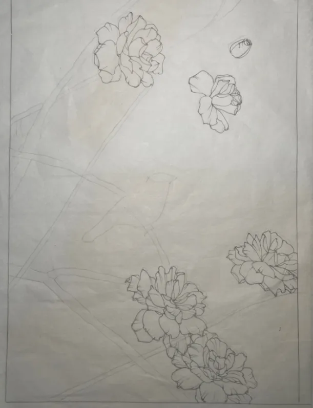 工笔带画 | 湖南师范大学真题工笔花鸟带画免费分享~ 第5张