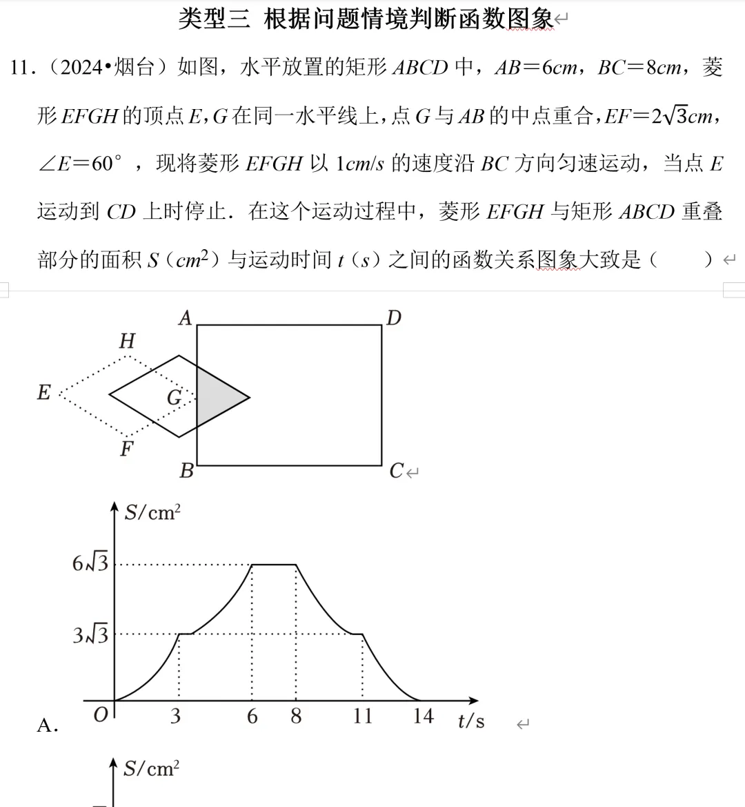 中考数学,函数图像信息题专项练习 第6张