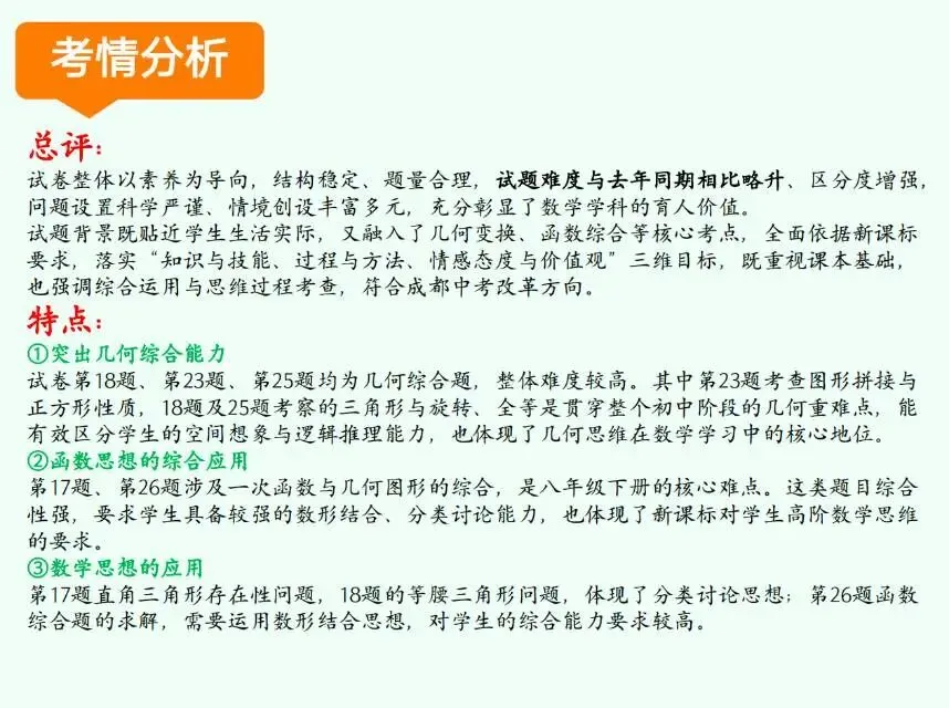 【锦城一中】八下期中 数学试卷分析 第2张