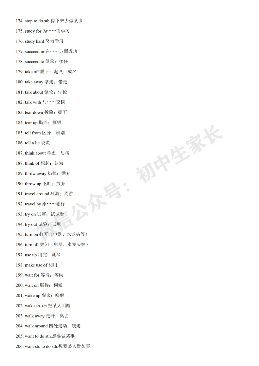 2026年中考英语冲刺必背阅读理解高频动词短语200例(可打印) 第8张