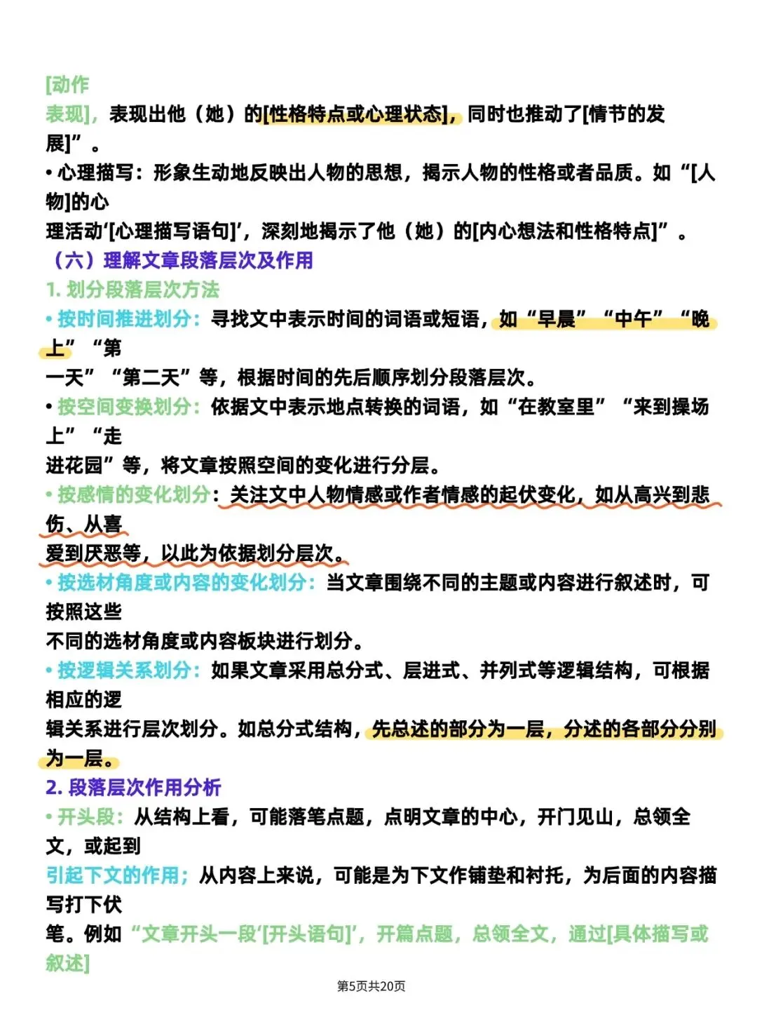 2026:中考语文现代文阅读答题模板高分必备 可打印~ 第5张