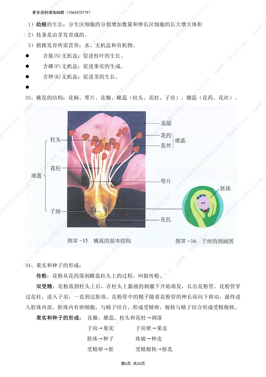【初中生物】初中生物中考会考复习要点大全(pdf分享) 第7张