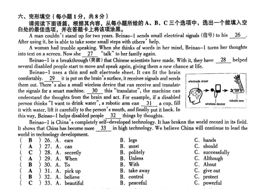 第三期 2025年山西中考英语试题研究——听力 补全对话 完形填空 第4张