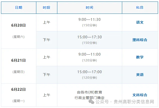 重磅!贵州省2026年中考时间定了 第1张