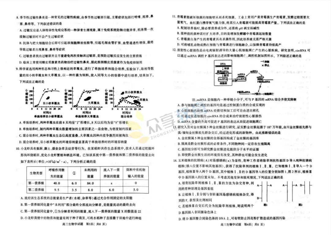 【高三试卷】河南五市2026年高中毕业年级第二次质量监测试卷及答案(9科全,可下载) 第42张