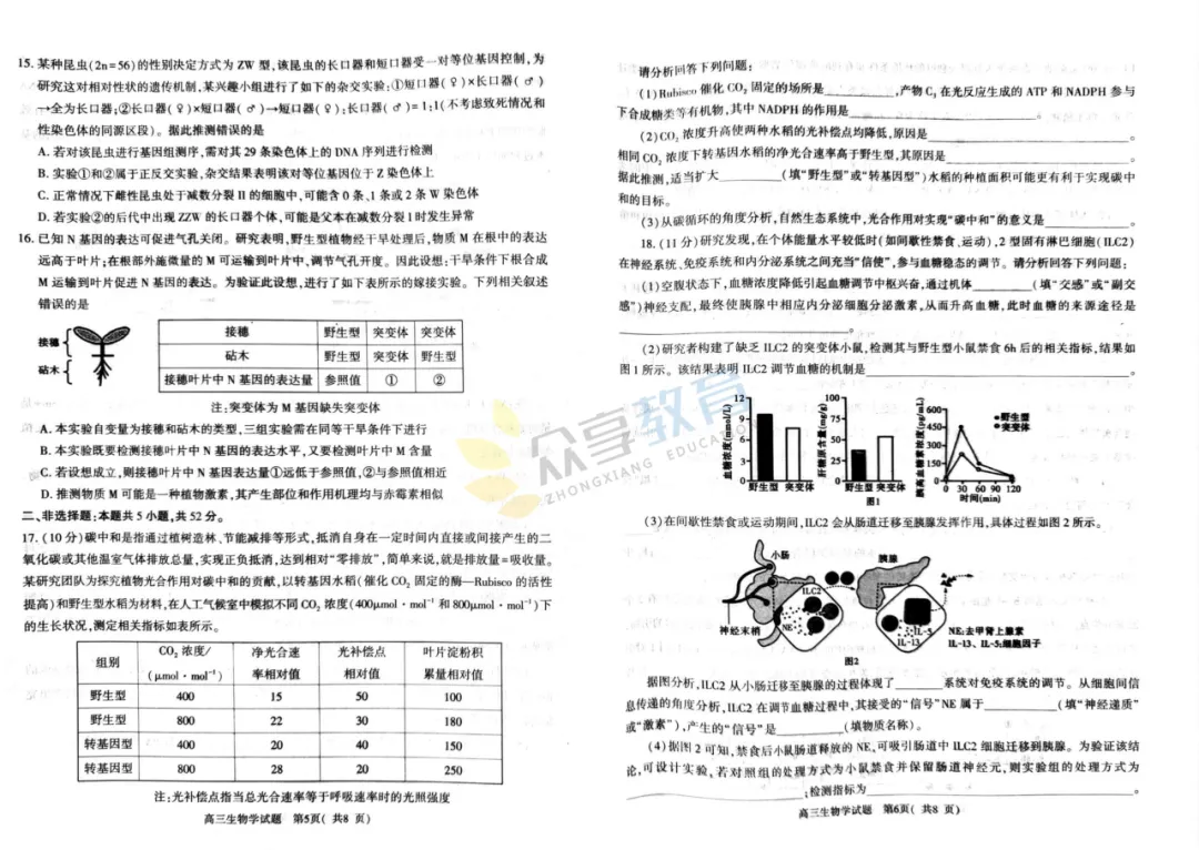 【高三试卷】河南五市2026年高中毕业年级第二次质量监测试卷及答案(9科全,可下载) 第43张