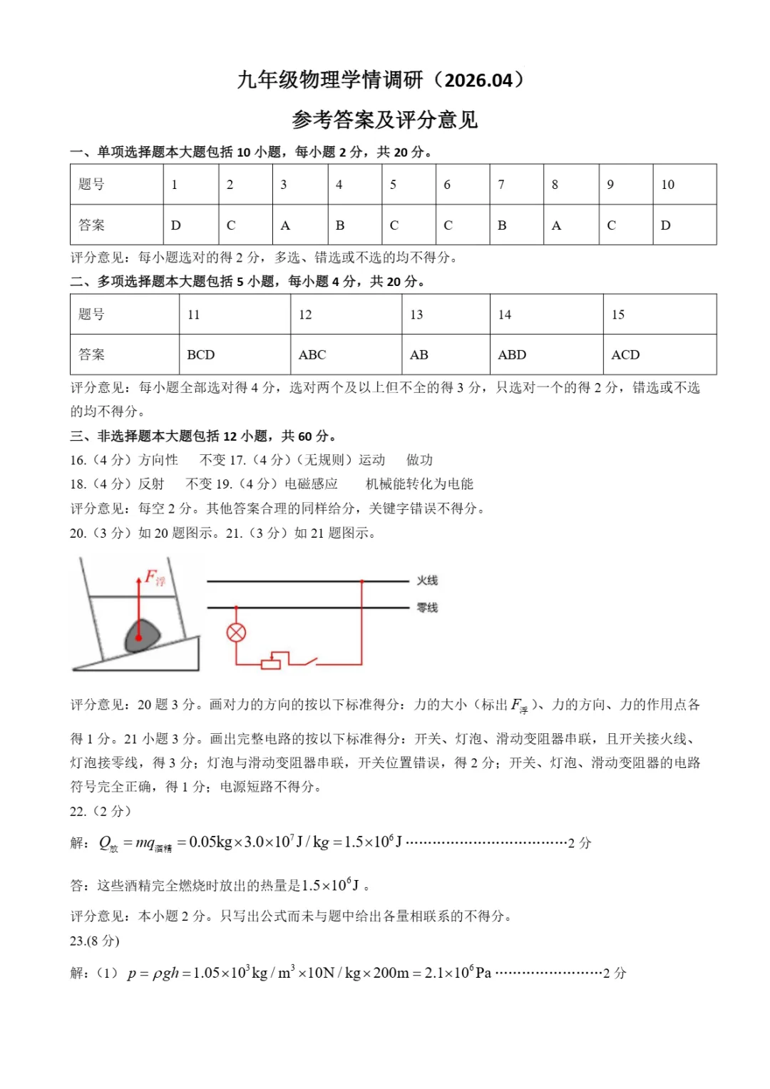 中考二模 | 2026年山东省济南市历下区九年级下学期学情调研试题 第13张
