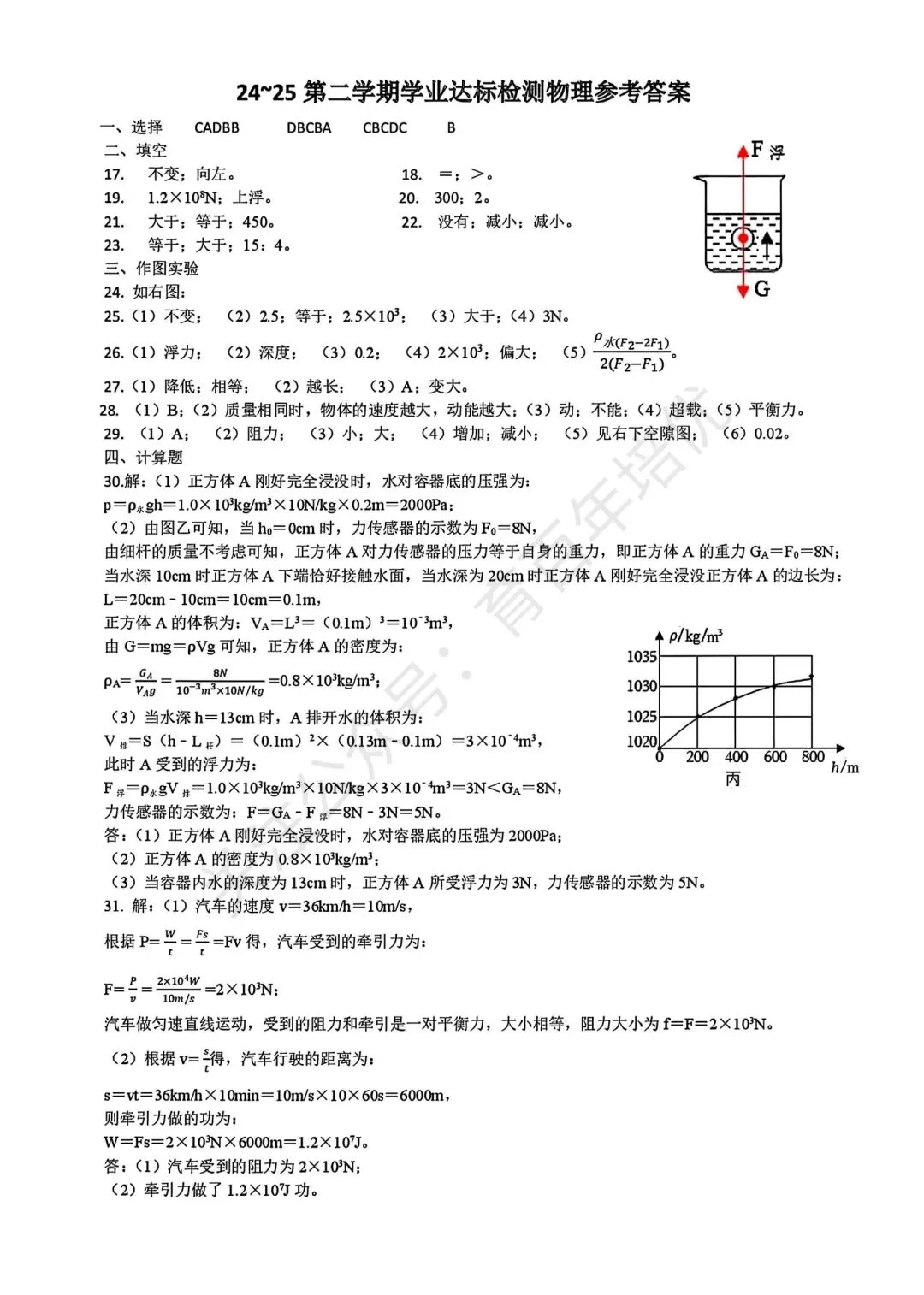 【滕州市第二次月考真题】2024-2025年北辛中学八年级下学期5月月考物理真题含答案 第8张