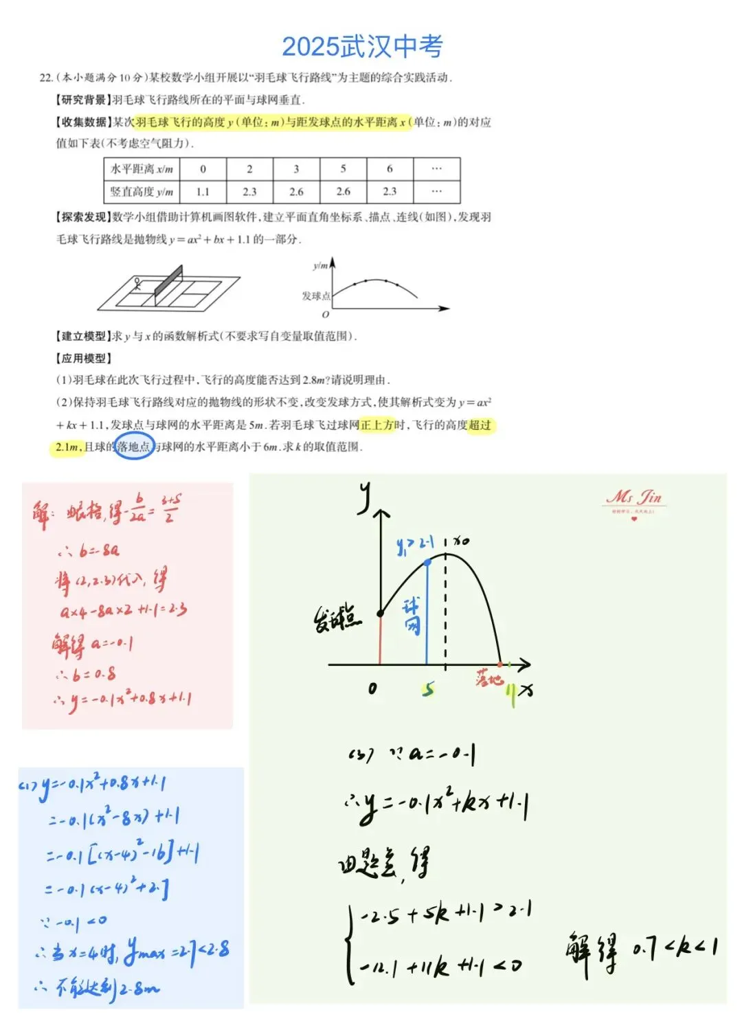 2025武汉中考T22 第1张