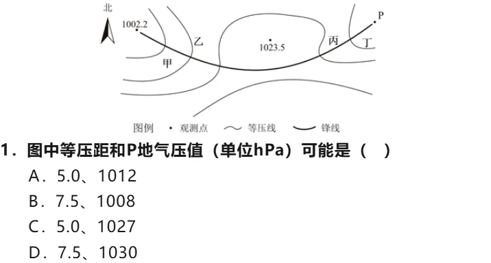 打卡真题 | 通过等压线考查锋面相关知识(1967) 第4张