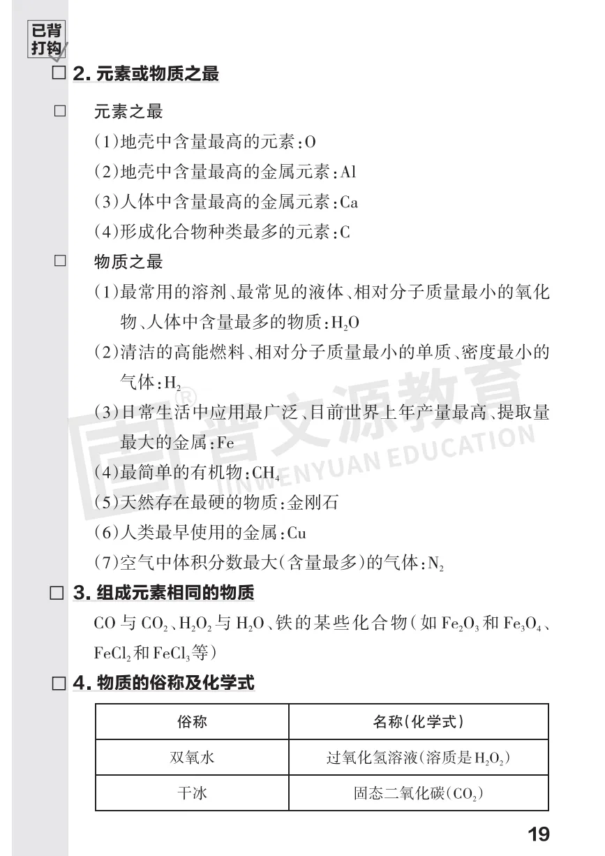 2026中考化学必考知识 第19张