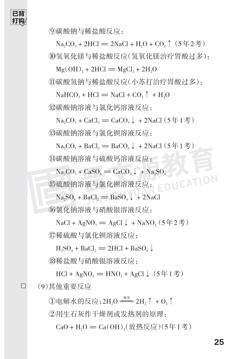 2026中考化学必考知识 第25张