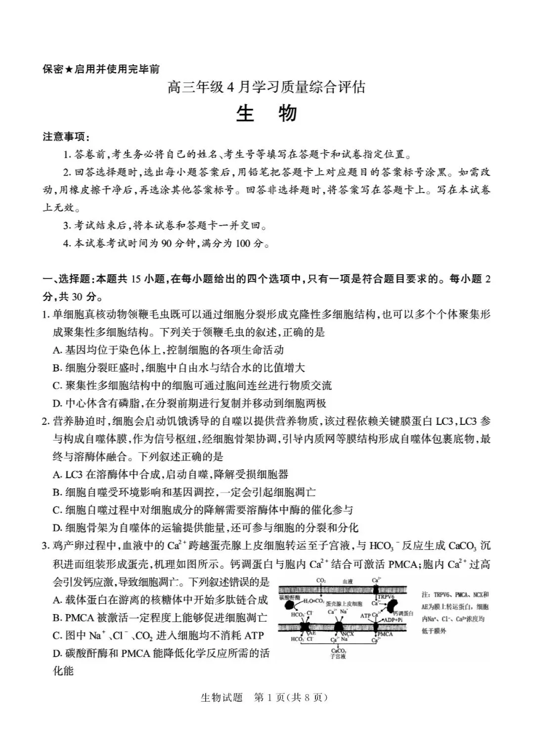 【德州二模】德州市2026届高三第二次模拟考试-生物 第2张