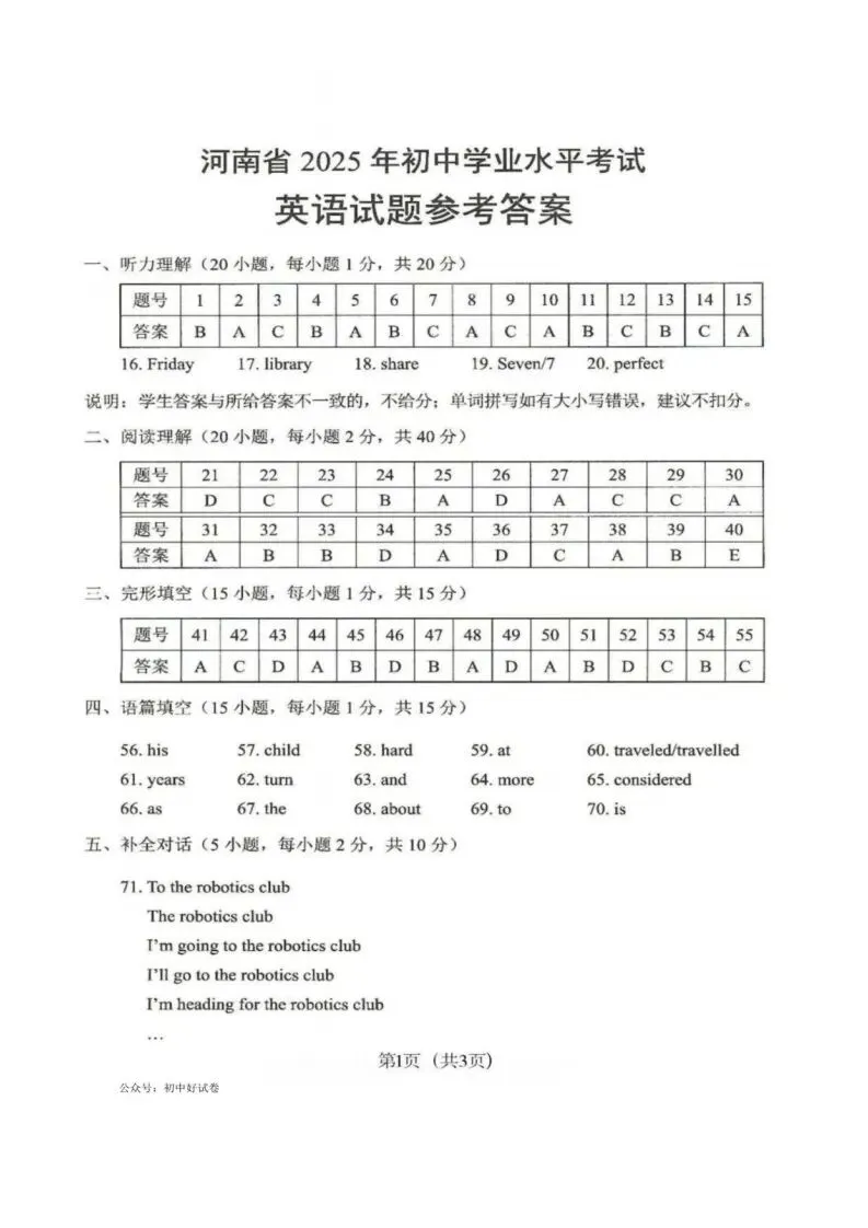 2025年河南省中考英语真题含答案+听力MP3 第11张