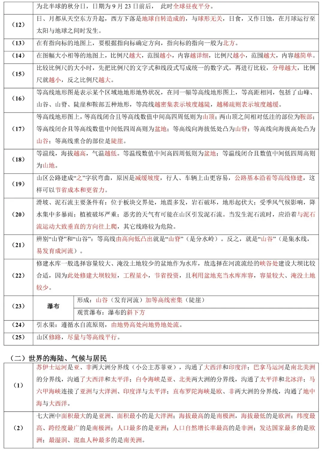 2026年中考地理易错知识汇总 第5张