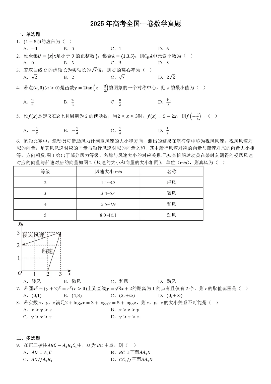 【广东高考】2025广东高考真题试卷及答案解析(PDF版分享)广东省高考卷子全科目附答案解析 第2张