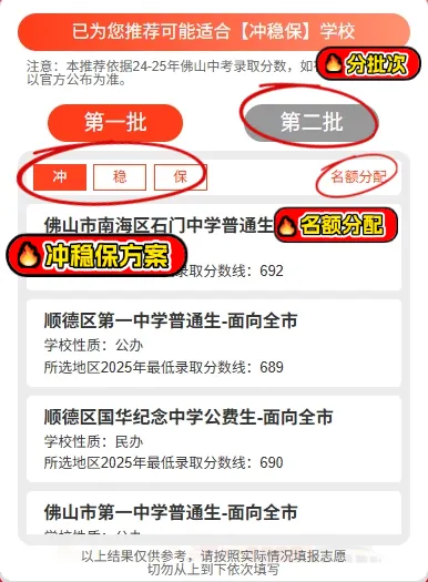输入分数→生成冲稳保志愿方案!【佛山中考志愿系统】免费不限次数! 第4张