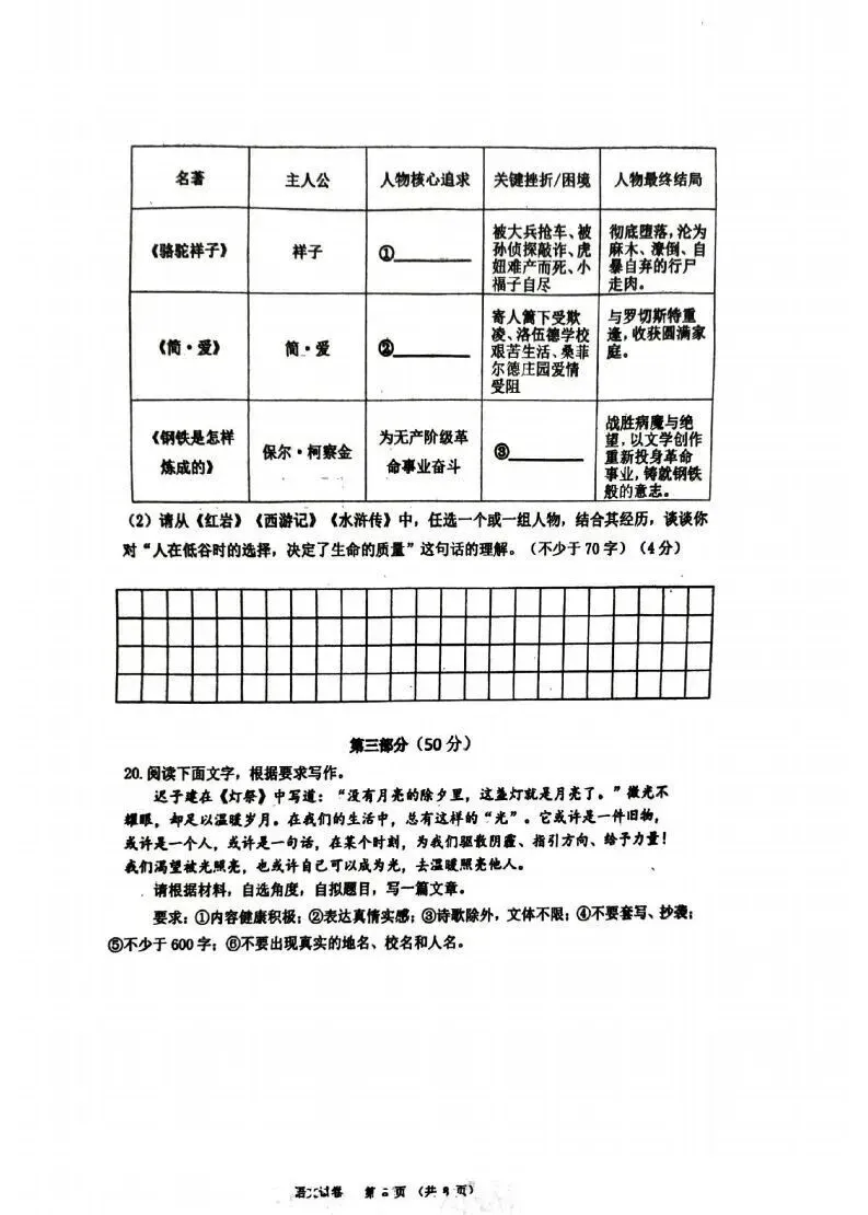 2026年邯郸市中考一模语文试卷 第8张