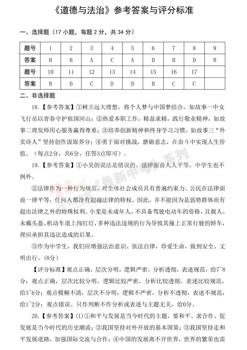 [二模]2026年洛河师大二模试卷(7科全)试卷及参考答案 第69张