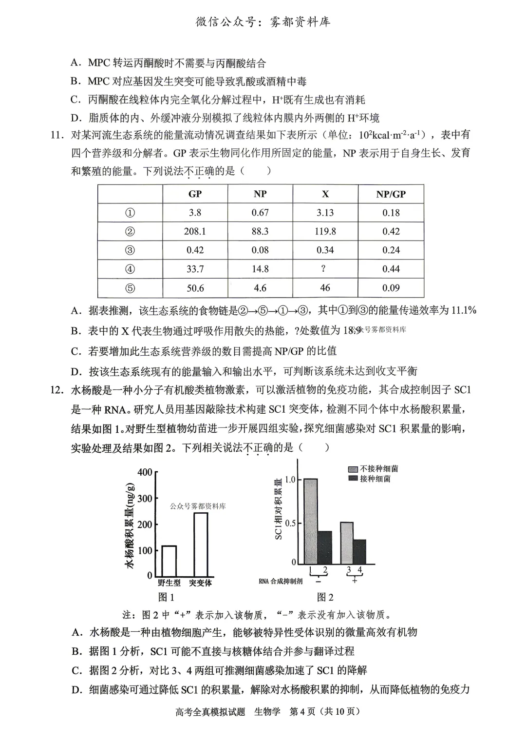 西南大学附中高2026届高三5月高考全真模拟考试生物试题 第8张