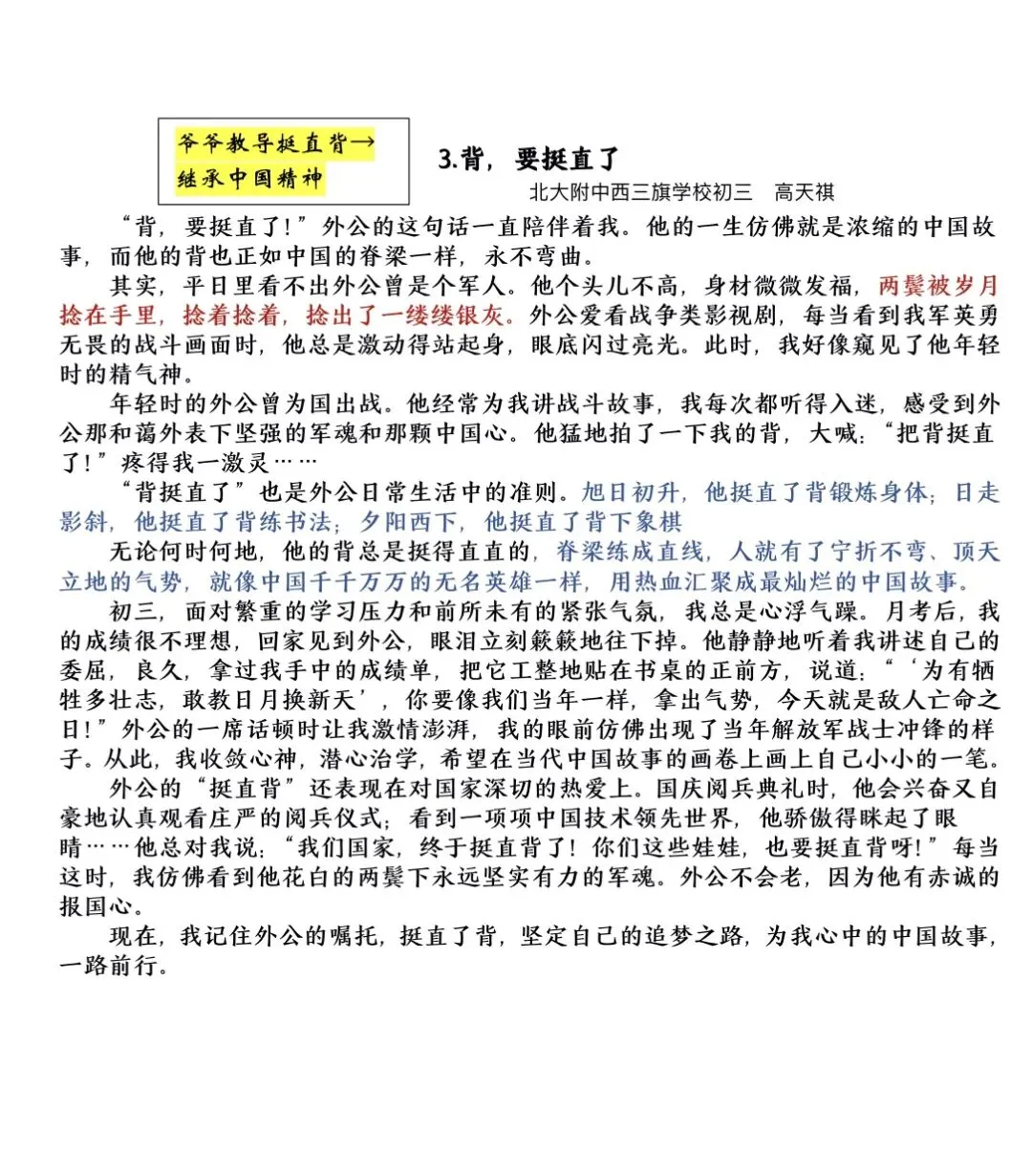 2026中考备考·家国情怀类5篇——以小见大写民族团结、中国精神…… 第4张