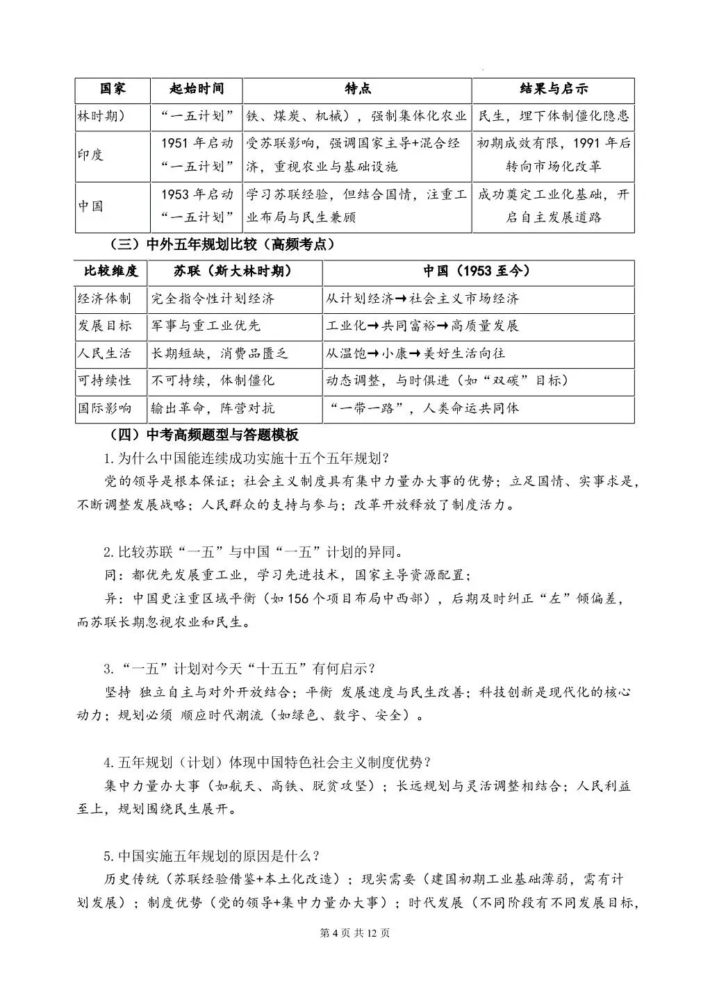 26 年中考历史热点专题——十五五规划——民族复兴的阶梯,电子版可打印! 第6张