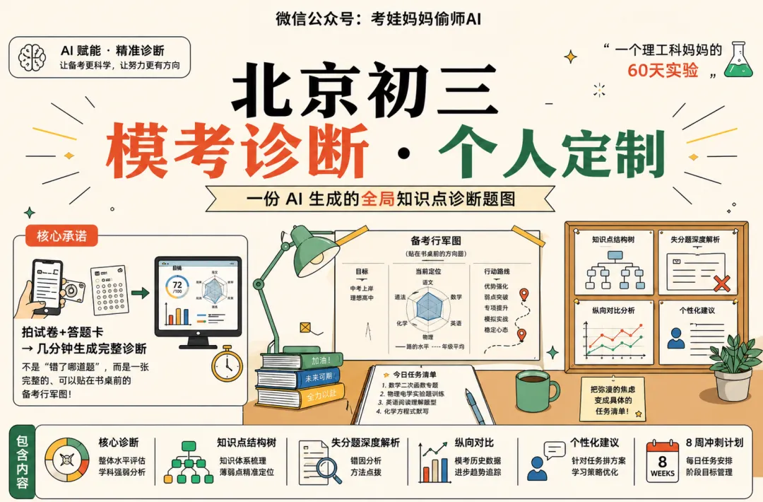 北京中考一模刚刚出分了——我用一周做了个参谋工具,帮你定位要补的知识点 第1张