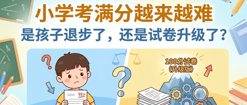 小学考满分越来越难,是孩子退步了,还是试卷升级了? 第1张