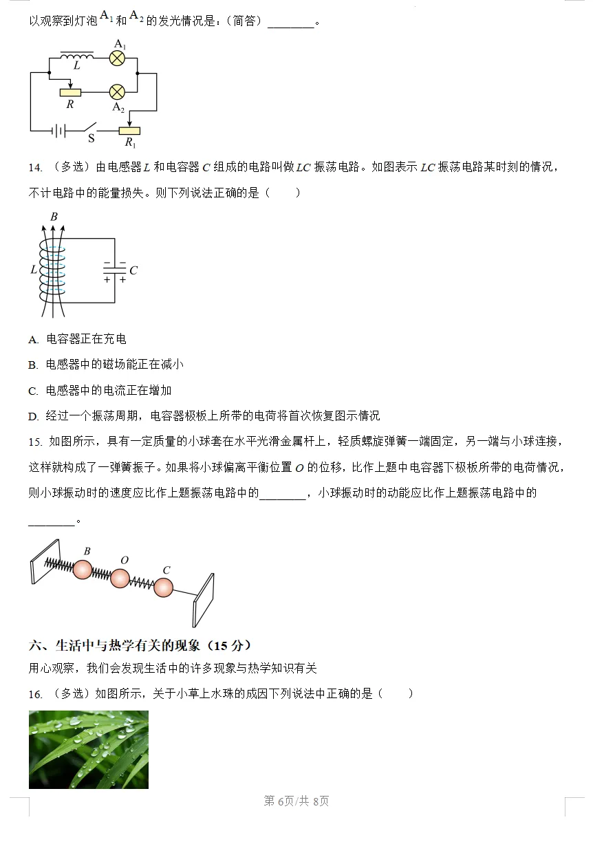 2026上海市宝山区高三二模物理试卷(含答案解析) 第6张