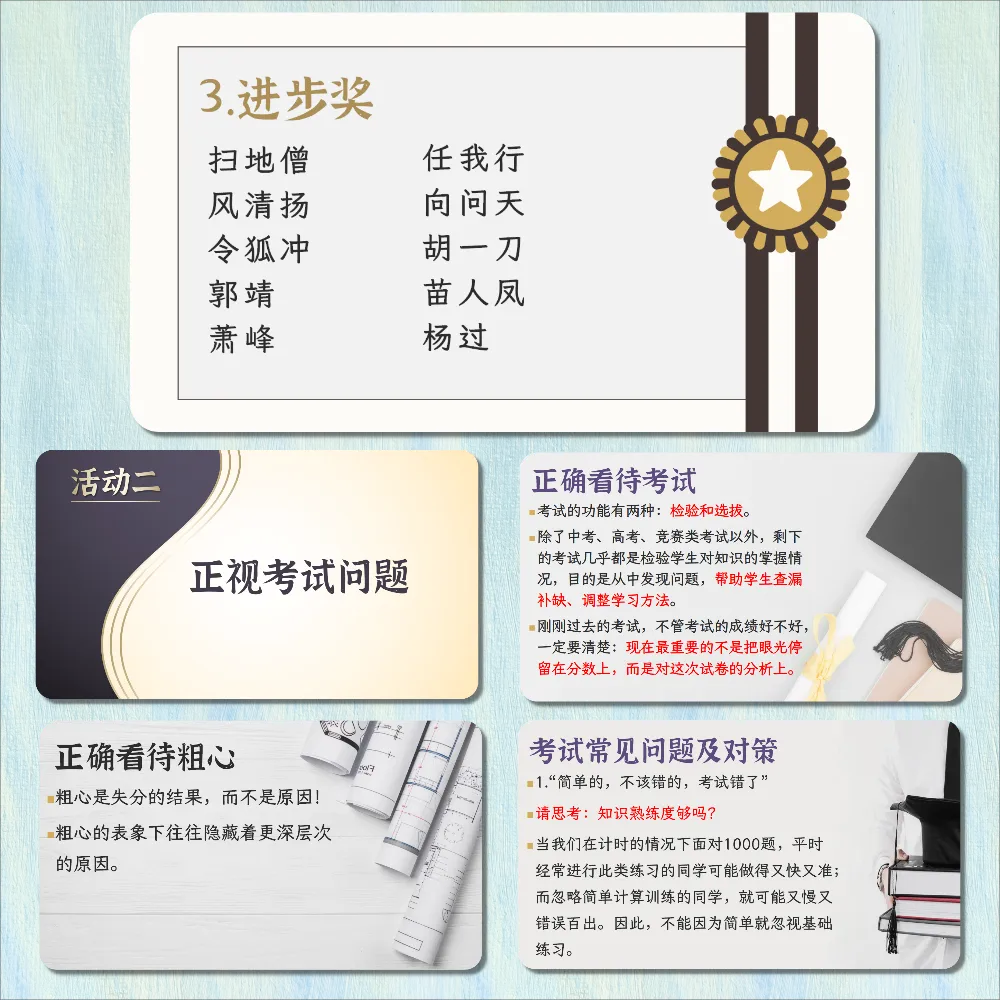 厉害的班主任期中考后这样分析——考后表彰考试分析总结主题班会 第3张