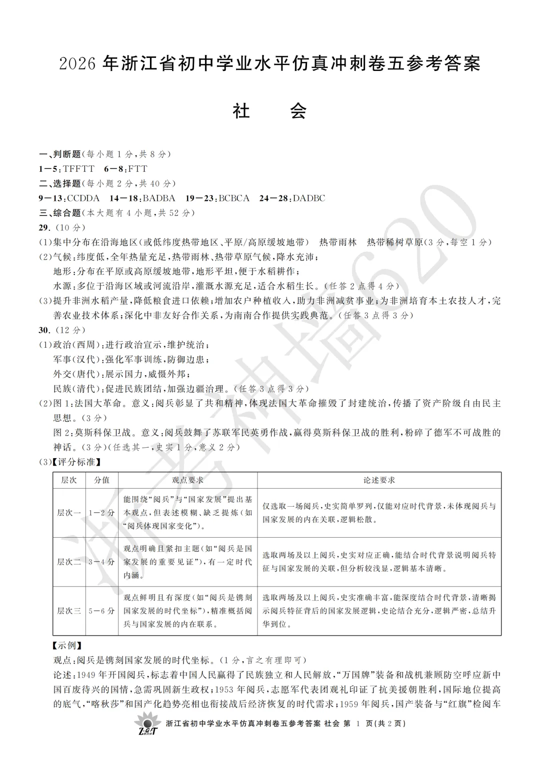 26模拟考|浙共体2026年浙江省初中学业水平仿真冲刺卷五(英科社) 第41张