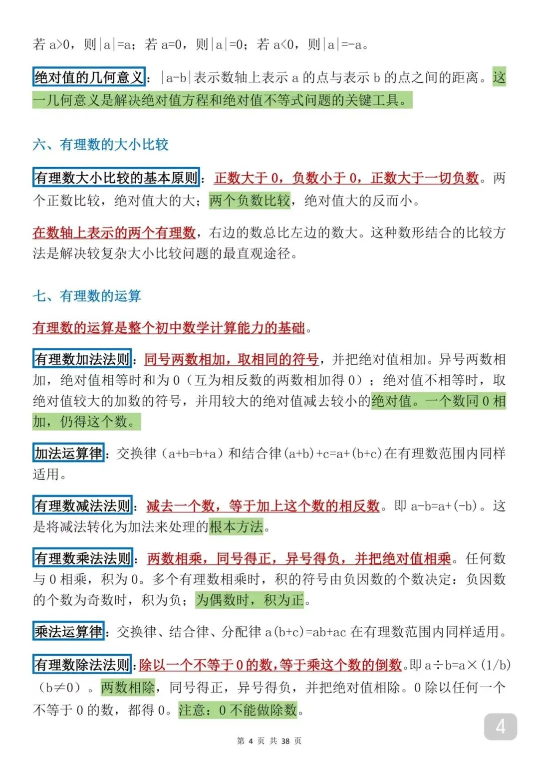 可以打印出来背诵的中考数学知识框架(每天早晚死啃)数学成绩突飞猛进 第4张