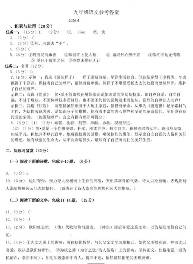 26年中考语文模拟卷(二模2) 第11张