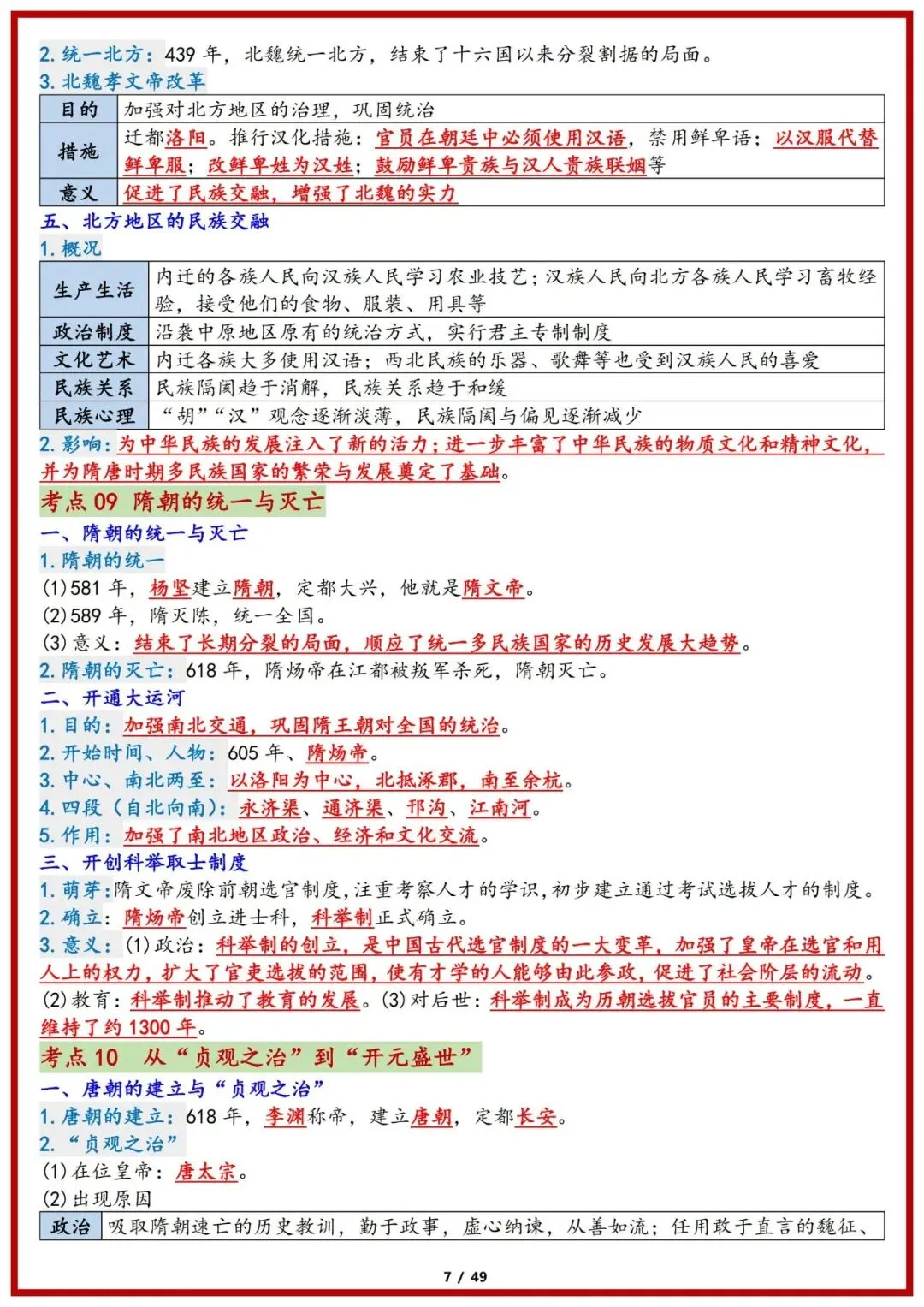 2025中考历史必背重点知识整理 完整版 第4张