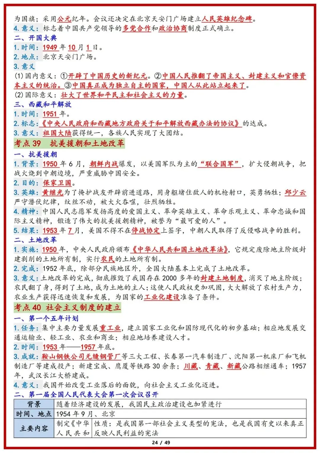 2025中考历史必背重点知识整理 完整版 第12张