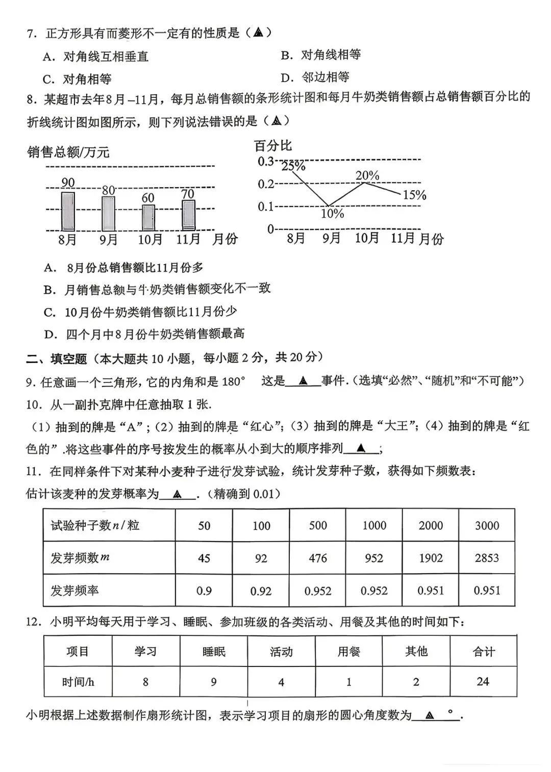 2026年常州市八年级期中数学试卷(2026.04) 第6张